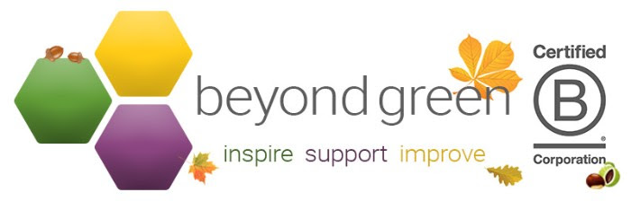 Beyond Green Logo with acorns and colourful leaves
