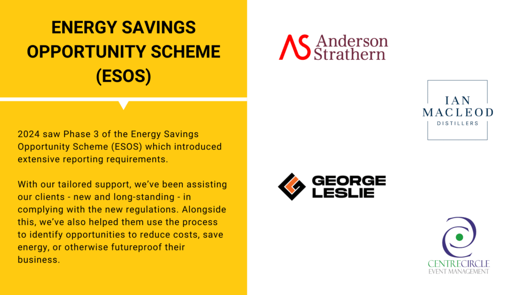 Energy Savings Opportunity Scheme (ESOS) - 2024 saw Phase 3 of the scheme, which introduced extensive reporting requirements. 